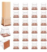 NETRIDDLE 24 PCS Chair Leg Floor Protectors for Hardwood Floors, Furniture Feet Silicone Covers &...
