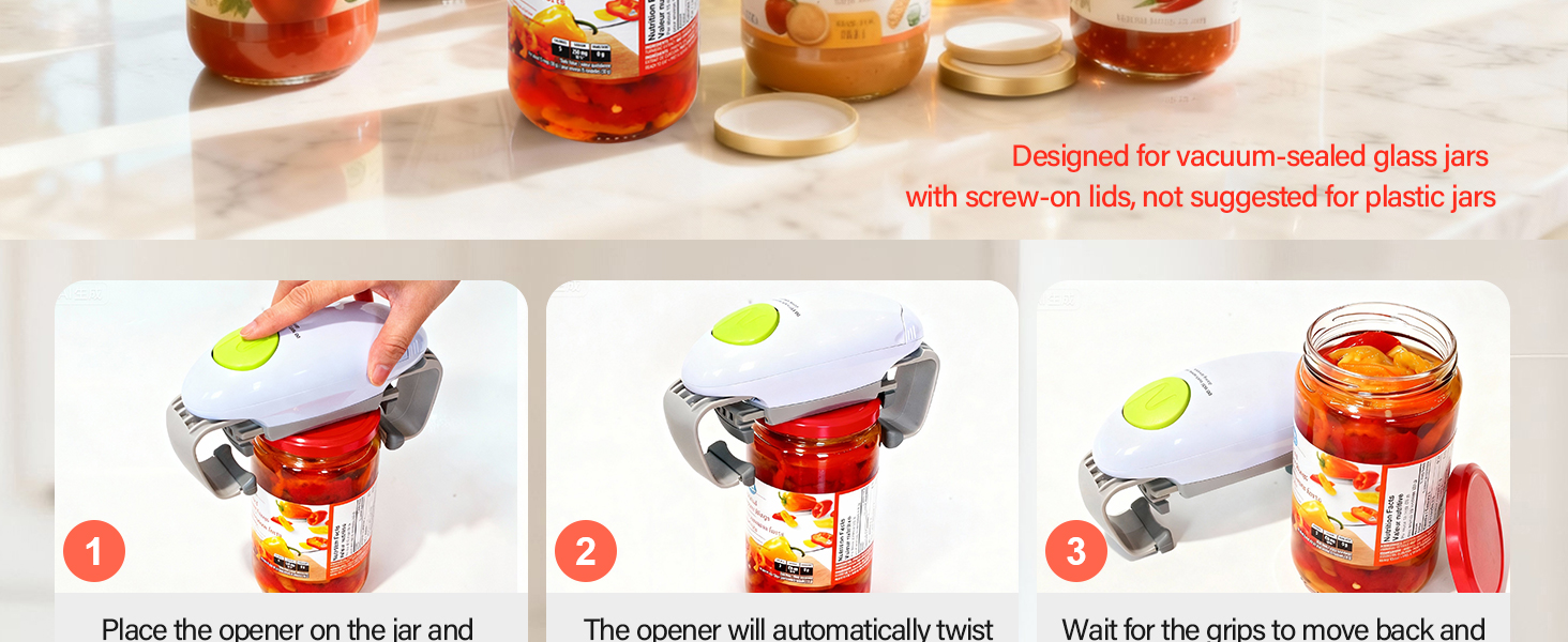 Battery powered jar opener
