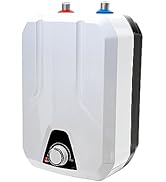 Synaiolma 110V 8L Tankless Electric Water Heater White, Low Power, High Efficiency Heating, On-De...
