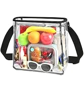 Joymee Clear Lunch Bag for Women, Lunch Box with Adjustable Shoulder Strap, PVC Transparent Women...