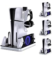 OLYGIVE PS5 and PS Portal Stand, Multi-functional PS5 Cooling Station and Controller Charger for ...