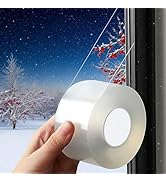 Sunroda Window Sealing Tape 2 Inch x 33 Ft Transparent Window Insulation Waterproof Nano Draft Is...
