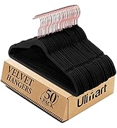 Ulimart Velvet Hangers 50 Pack, Non Slip Felt Hanger, Premium Slim Durable Coat Hanger, Heavy Dut...