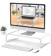 Beimu Acrylic Monitor Stand Riser Clear Laptop Stand for Desk Acrylic Monitor Riser for Desk Acce...
