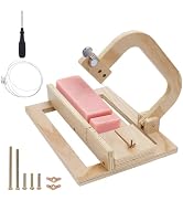 AHANDMAKER Wood Soap Cutters Adjustable Wire Slicer Wooden Base Cutting Tool for Handmade Soap Ma...