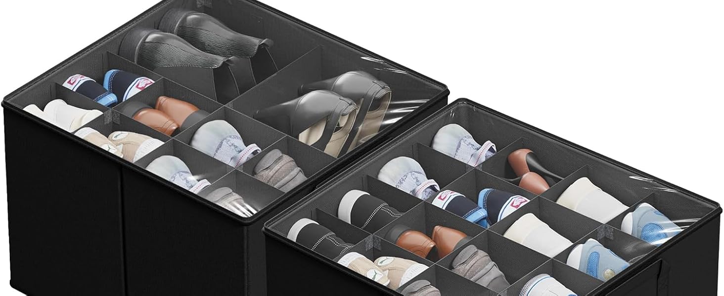 SUOCO 2 Pack Shoe Organizer for Closet, Fits up to 32 Pairs