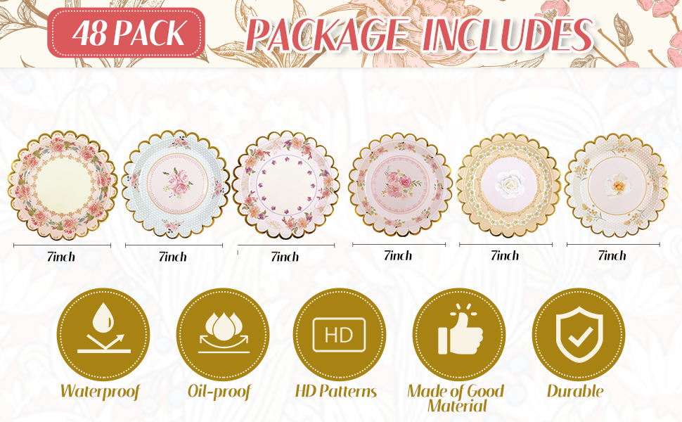 floral paper plates