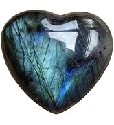 Natural Blue Moonstone Heart Crystal,Heart Shape Polished Crystal Stone Palm Stone Healing Gemsto...