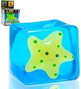 Squishy Stretchy Sensory Fidget Toys Stress Cube for Kids Adults, Glow in The Dark Gel Filled Squ...