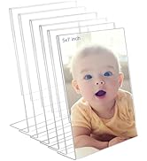 Bolidery 5x7 Acrylic Picture Frames, Set Of 6 Clear Acrylic Frameless Gift for Desktop Display, V...
