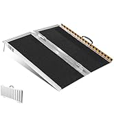 VEVOR Portable Wheelchair Ramp 2FT, Non-Slip Aluminum Folding Handicap Ramp, Door Threshold Ramps...