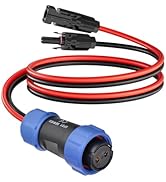 ELFCULB Aviation Plug to Solar Panel Cable, 12AWG 2FT Solar to Aviation Connector 12V/30A Compati...