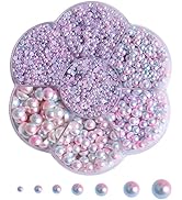 5800Pcs Half Pearls for Crafts, Flatback Pearls for Artwork Making, DIY Rhinestones Accessory Nai...