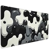 SEIFUD Extra Large Mouse Pad, Black and White Minimalist Pattern, 31.5 x 15.7 Inches, Rubber, Rec...