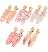Magicsky 10PCS No Bend Hair Clips for Styling, Acrylic Resin Flat Clip, No Crease Curl Small Pin,...