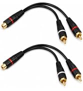 KOOKFJLLZ RCA Y Splitter Cable 1FT 2-Pack, 1 Female to 2 Male RCA Y Adapter, OFC Gold-Plated Dual...