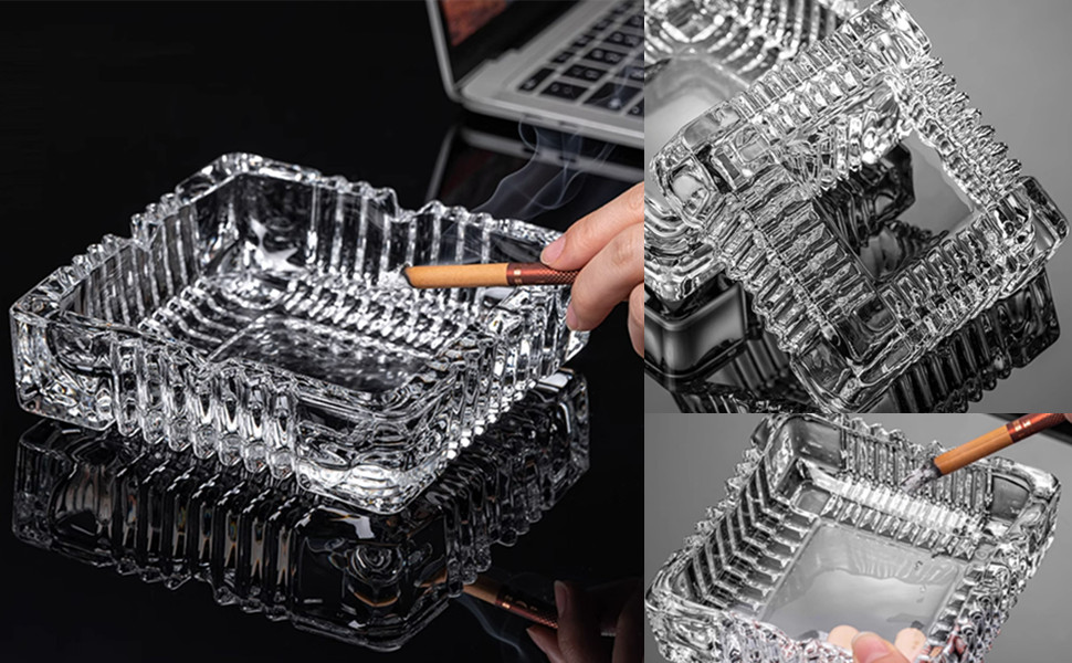 Three ashtrays.