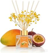 Reed Diffuser Set,3.38 fl oz (100 ml) - Tropical Fruit Oil Diffusers with 6 Reed Sticks for Bathr...
