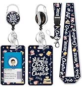 Giancomics Book Lover Lanyards for Id Badges, Readers ID Badge Holder with Retractable Reel, Funn...