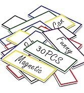 30 Pcs Dry Erase Magnet Labels for Whiteboard, 1.5 x 4 Inch Writable Magnetic Name Tags Strips Pl...