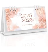 Zuozee Small Desk Calendar 2025-2026, Pink Monthly Desktop Calendar - Runs From January 2025 Unti...