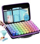 ARTDOT 60 Slots Storage Container for Diamond Art Kits for Adults, Portable Bead Storage Boxes fo...