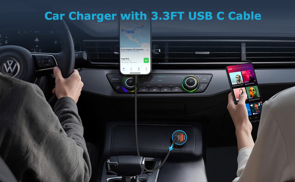 usb c fast car charger adapter fb75602