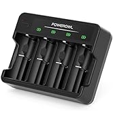 POWEROWL 4 Bay C D AA AAA Battery Charger, USB Quick Charging, for Ni-MH Ni-CD Rechargeable Batte...