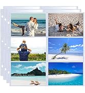 20 Pack 4x6" Photo Album Refill Pages 12x12 for 3 Ring Binder Album, Ultra-Clear Photo Sleeves Ho...