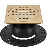 4 Inch Grate Kit Champagne Bronze Shower Drain with ABS Flange-Compatible with Schluter Kerdi Dra...