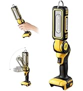 GUNOZE Cordless LED Work Light for De-Walt 20V Battery, Two Levels Adjustable Up to 1000 Lumens w...