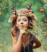 MEMOVAN Handmade Mushroom Crown Headband Woodland Headpiece Christmas Hair Wreath with Pine Berri...