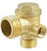 3-Port Brass Air Compressor Check Valve - Heavy-Duty Pneumatic Replacement Part with Leak-Proof D...