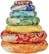 Tibetan Singing Bowl Accessories Silk Ring Cushions Handmade in Nepal Round Cushion for Sound Bow...