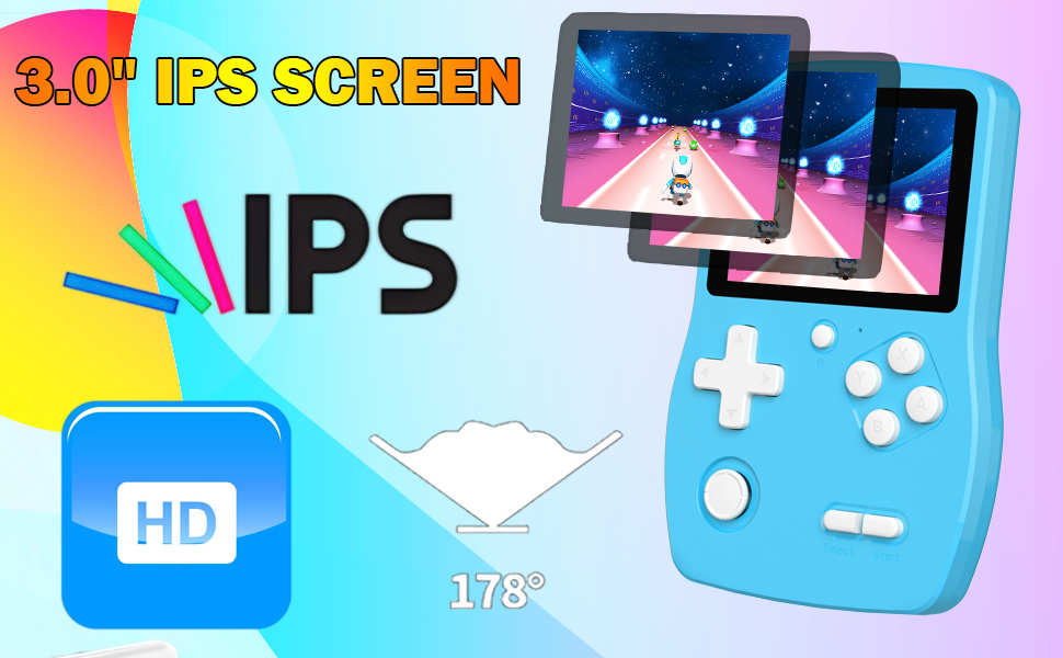 Handheld Gaming Console for Kids - Toys for Age 5-7 With 3" IPS Screen