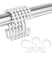 Amazer Plastic Shower Curtain Hooks, Shower Curtain Hooks Rings, Double Shower Curtain Hooks, Sho...