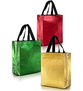 Nush Nush Christmas Gift Bags - 12 Mix Color Set With 4 Red, 4 Green and 4 Gold Gift Bags Medium ...