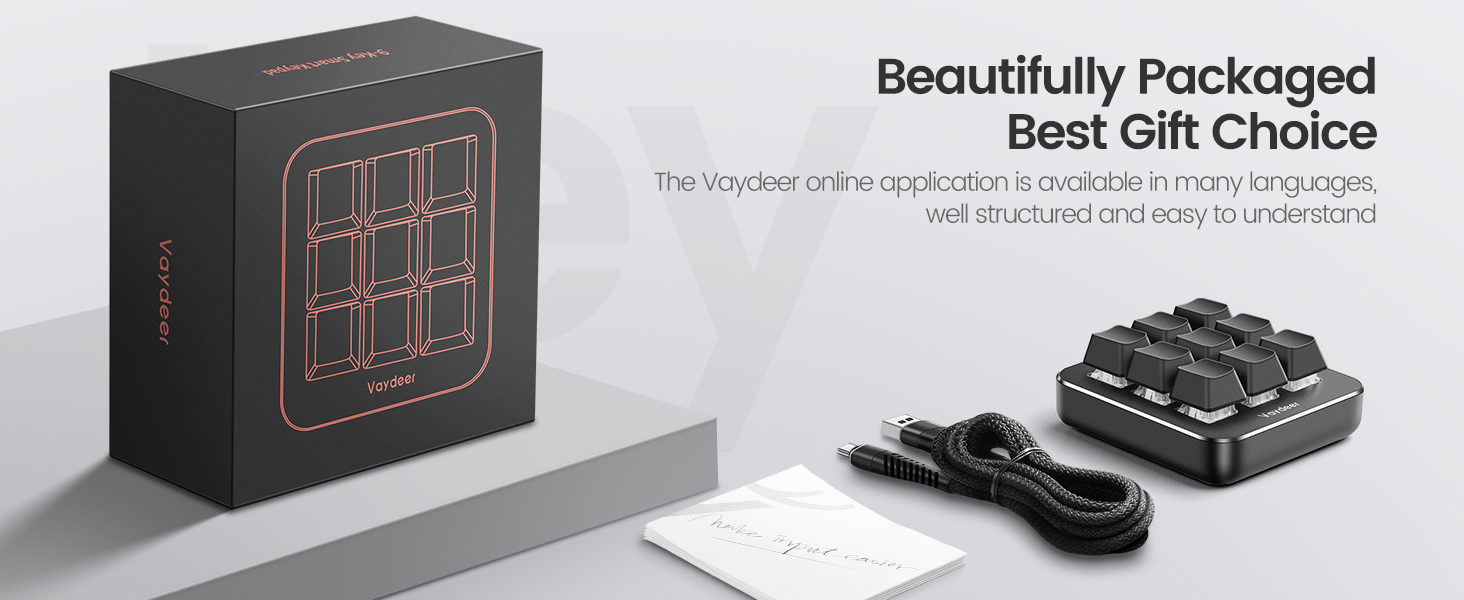 Vaydeer One-Handed Mechanical Keyboard Macro Multifunctional Keypad