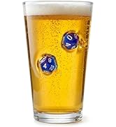 LIIGEMI Drinking Glasses with DND Dice Embedded,Handmade Beer Glasses, 16 oz Highball Glass Drink...