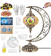 BOHMR DIY Turkish Mosaic Lamp Kit,Moon Table Lamp Making Kit,Easy No Skills Craft for Family Team...