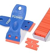 FOSHIO Plastic Razor Blade Scraper Include 2PCS Scraper Tool and 100PCS Blades for Gasket Remover...