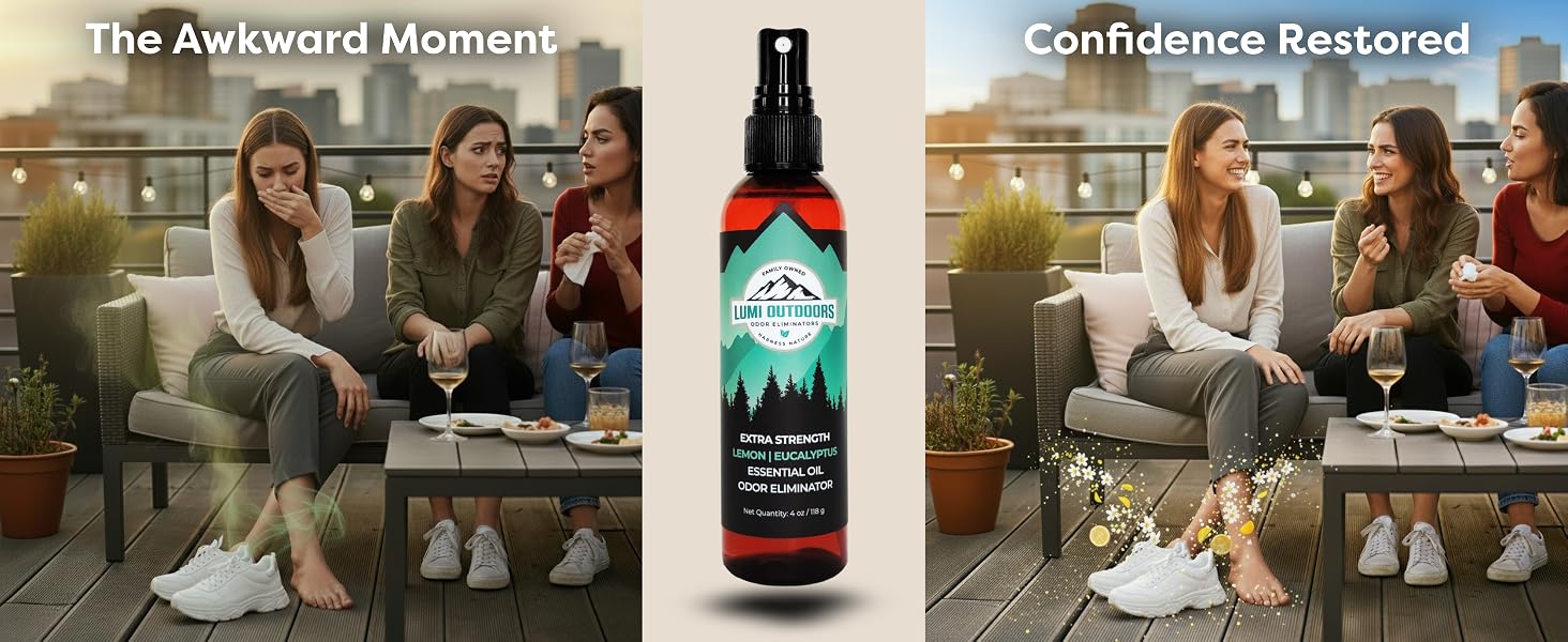 Lumi Outdoors Shoe Deodorizer Spray Shoe Smell Scent and Odor Remover