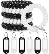 BIHRTC 6PCS Coil Wrist Keychain Accessories Bracelet Key Ring Holder Spiral Plastic Keychains Spr...