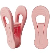 TOFIIGREM Pink Hangers Clips 60 Pack, Multi-Purpose Plastic Clips for Plastic Hangers Velvet Hang...