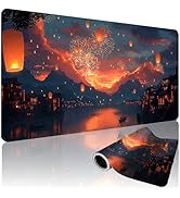 ModrnGld XXL Gaming Mouse Pad 35.4 x 15.7 Inch, Large Desk Mousepad with Moonlit Asian Landscape ...