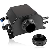 Coolant Overflow Tank, Aluminum Coolant Reservoir Tank, 1L Black Radiator Reservoir Expansion Tan...