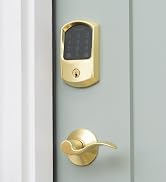Schlage Encode WiFi Enabled Electronic Keypad Deadbolt with Greenwich Trim on front door