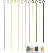 FIVEIZERO 900 PCS Eye Pins for Jewelry Making & Beading, Metal Loop Pin Findings for DIY Earrings...