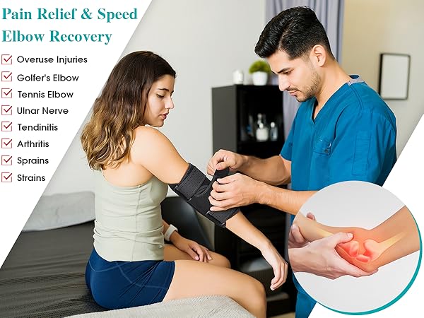Ulnar Nerve Entrapment brace Adjustable Elbow Splint for Sleeping