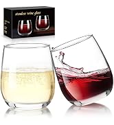 FrutPunch Stemless Wine Glasses, Stemless Wine Glass Set of 2, 12OZ Glasses, Suitable for Parties...